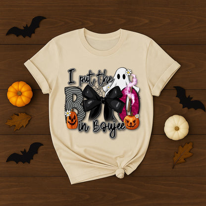Funny Boujee Ghost Halloween Tee: Spooky Glam Graphic T-Shirt