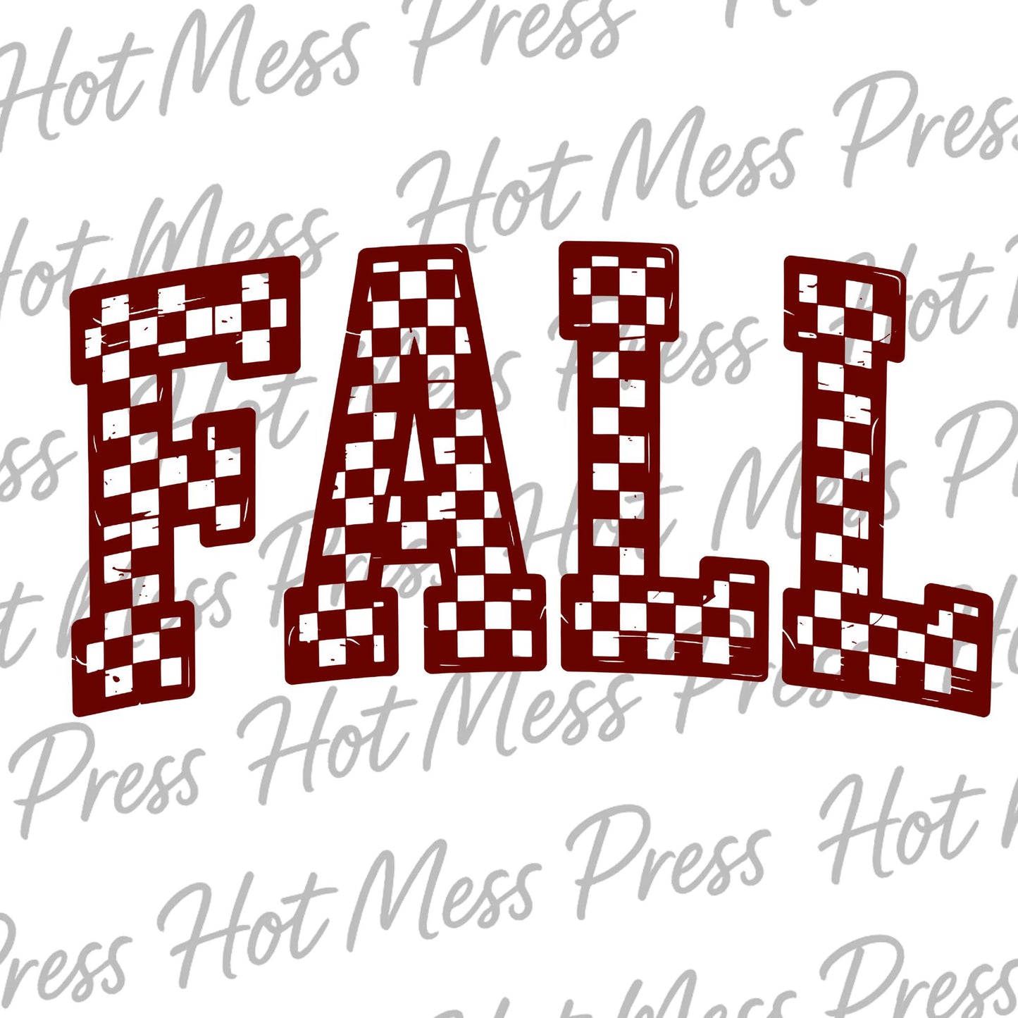 Fall Checkerboard PNG | Retro Block Letter Fall Digital Download | Sublimation & Printable Design