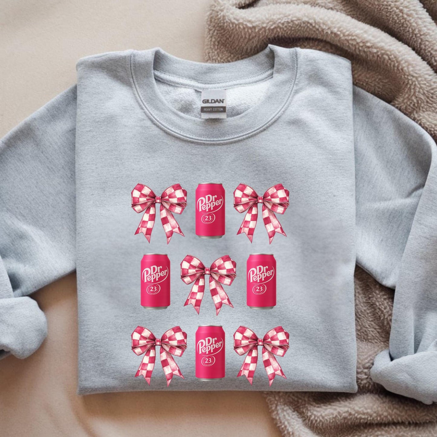 Dr Pepper Pink Checkered Bow PNG: Soda Sublimation Design (Digital Download)