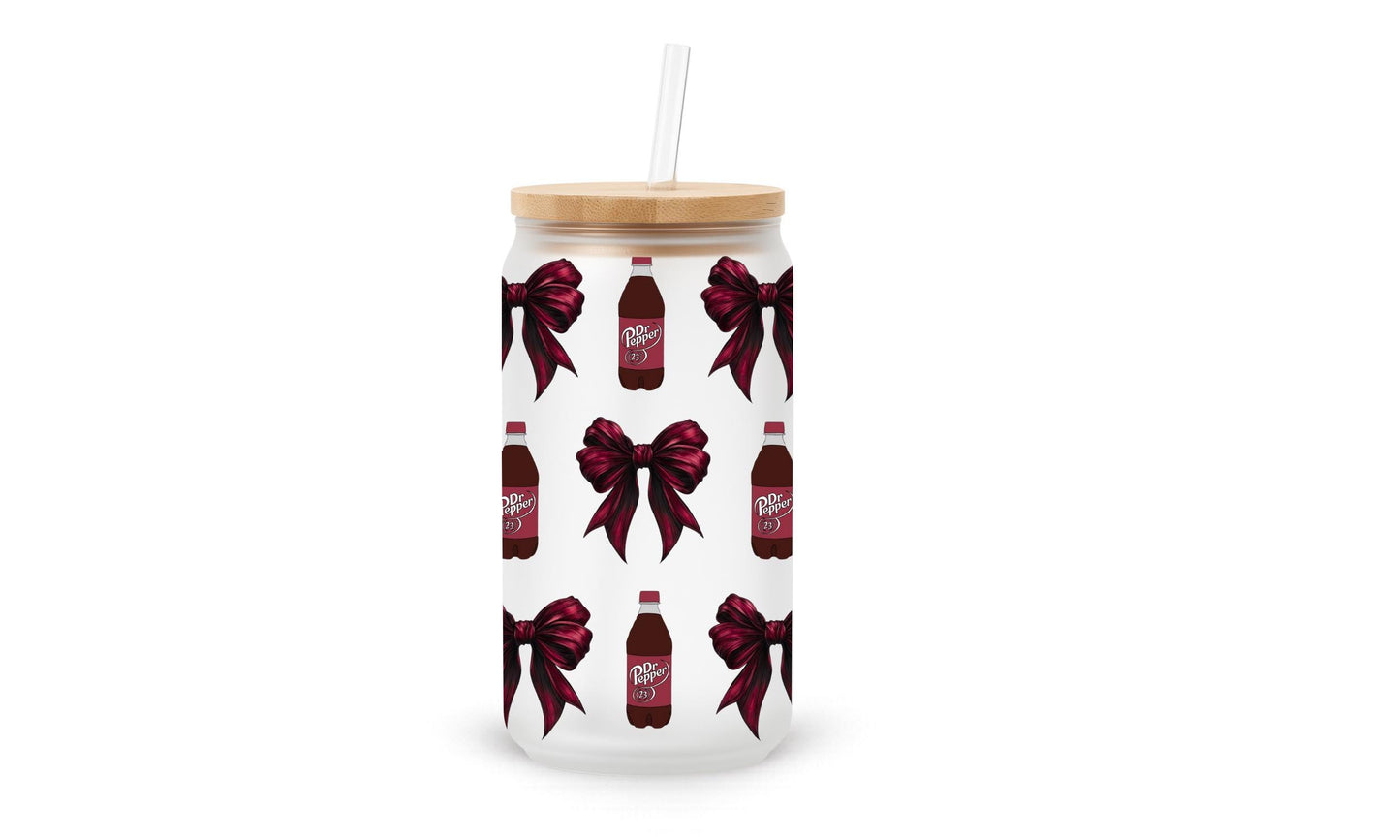 Dr Pepper Bottle Bow PNG | Maroon Coquette Soda Bottle Clipart