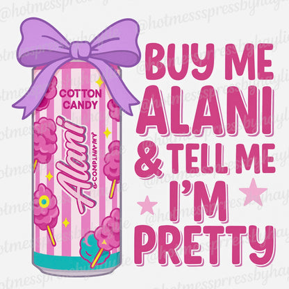 Cotton Candy Alani Energy Drink PNG: Pink Bow Sublimation Design (Digital Download)