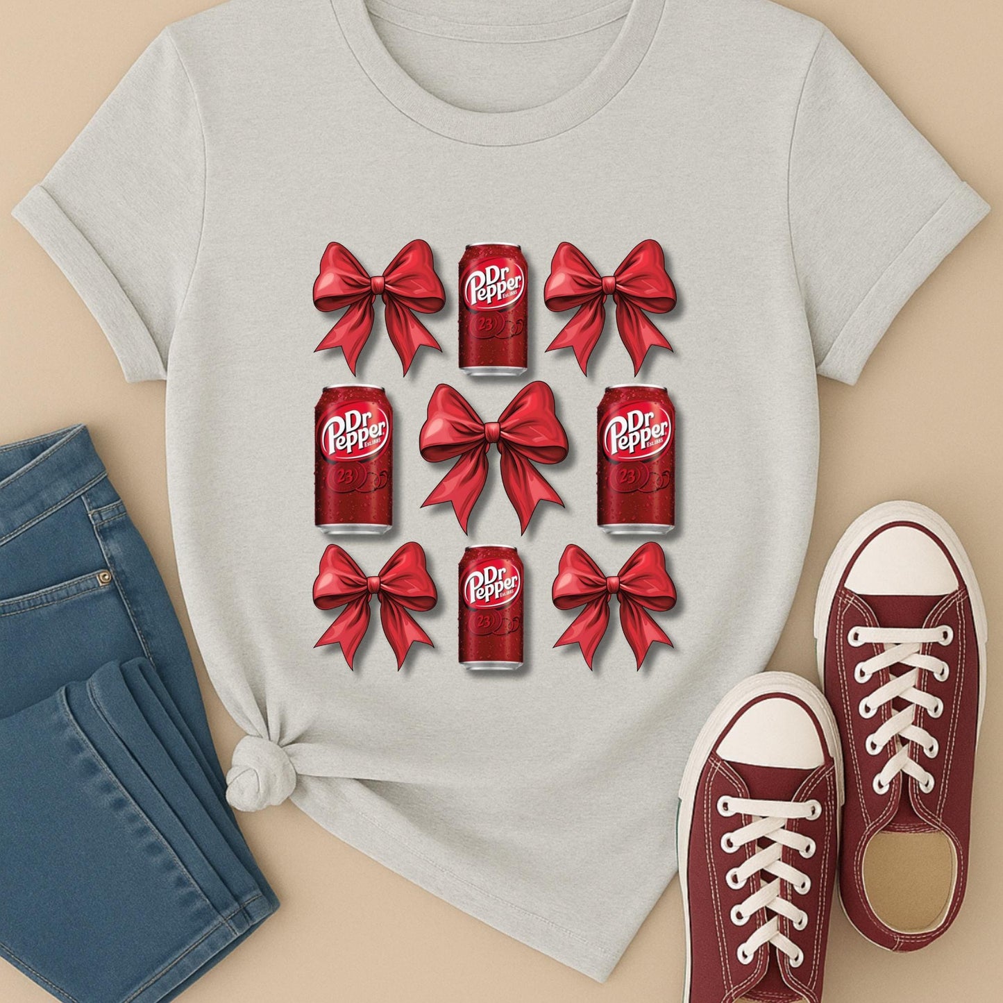 Dr Pepper Bow PNG: Soda Lover Sublimation Graphic (Digital Download)
