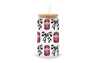 Dr Pepper Cow Print Bow PNG: Retro Sublimation Design (Digital Download)
