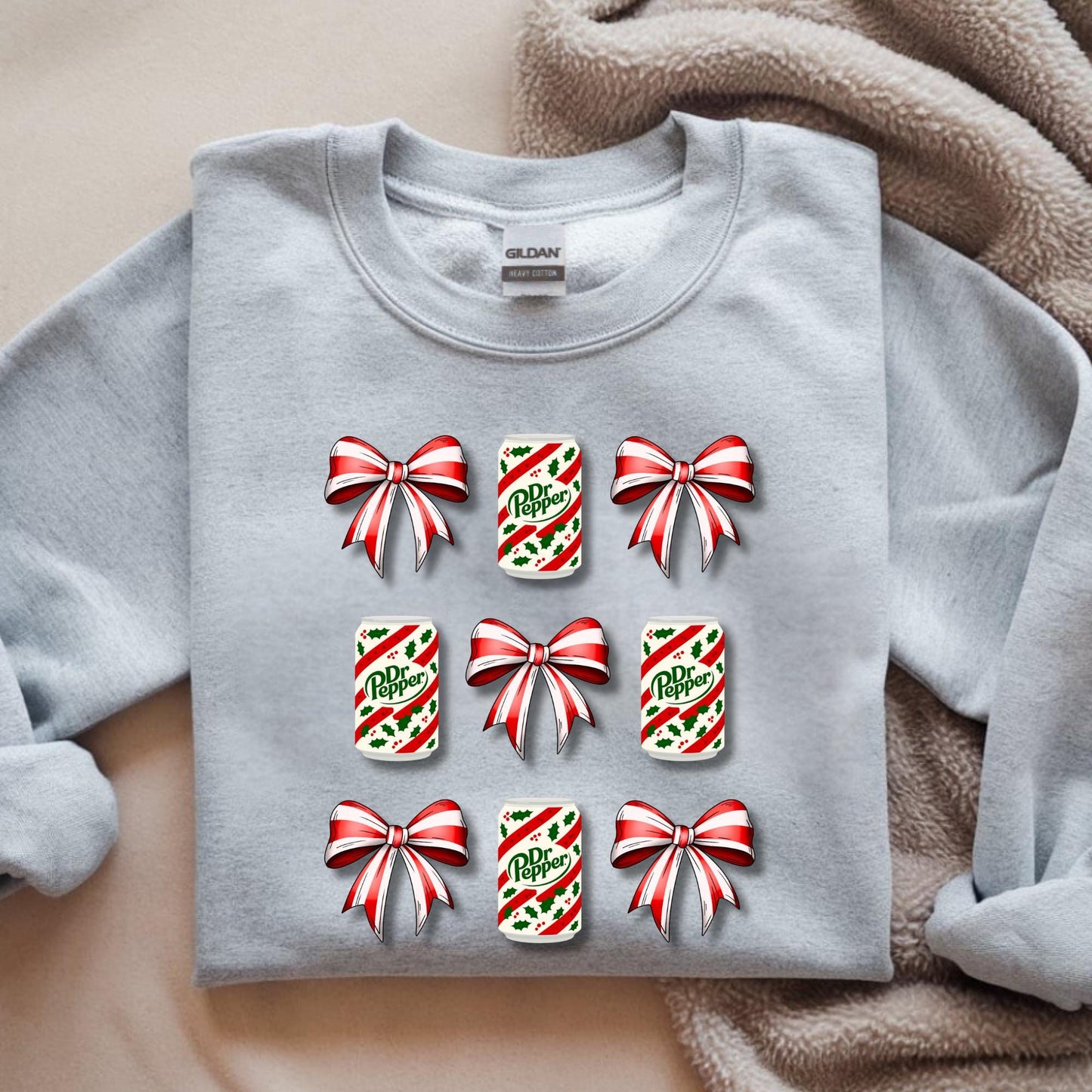 Christmas Dr Pepper Bow PNG | Holiday Soda Sublimation (Digital Download)