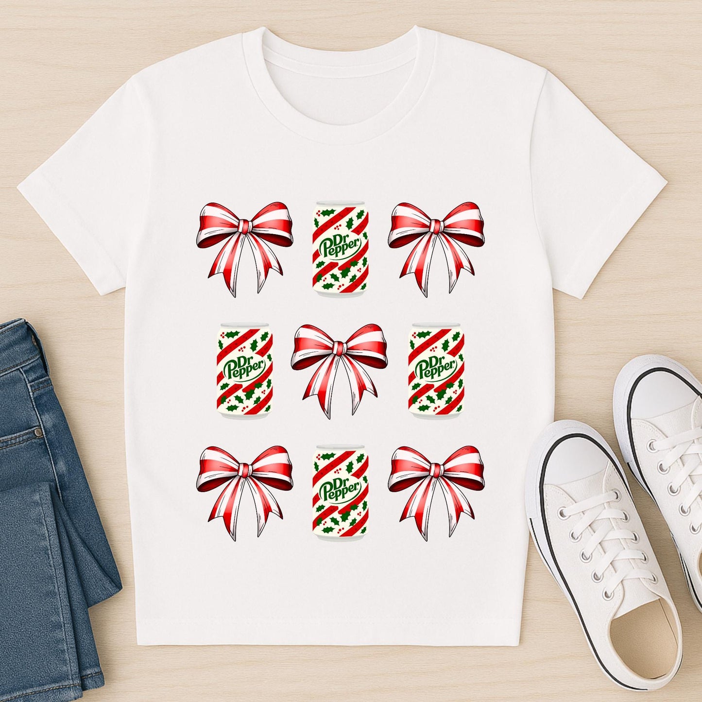 Christmas Dr Pepper Bow PNG | Holiday Soda Sublimation (Digital Download)
