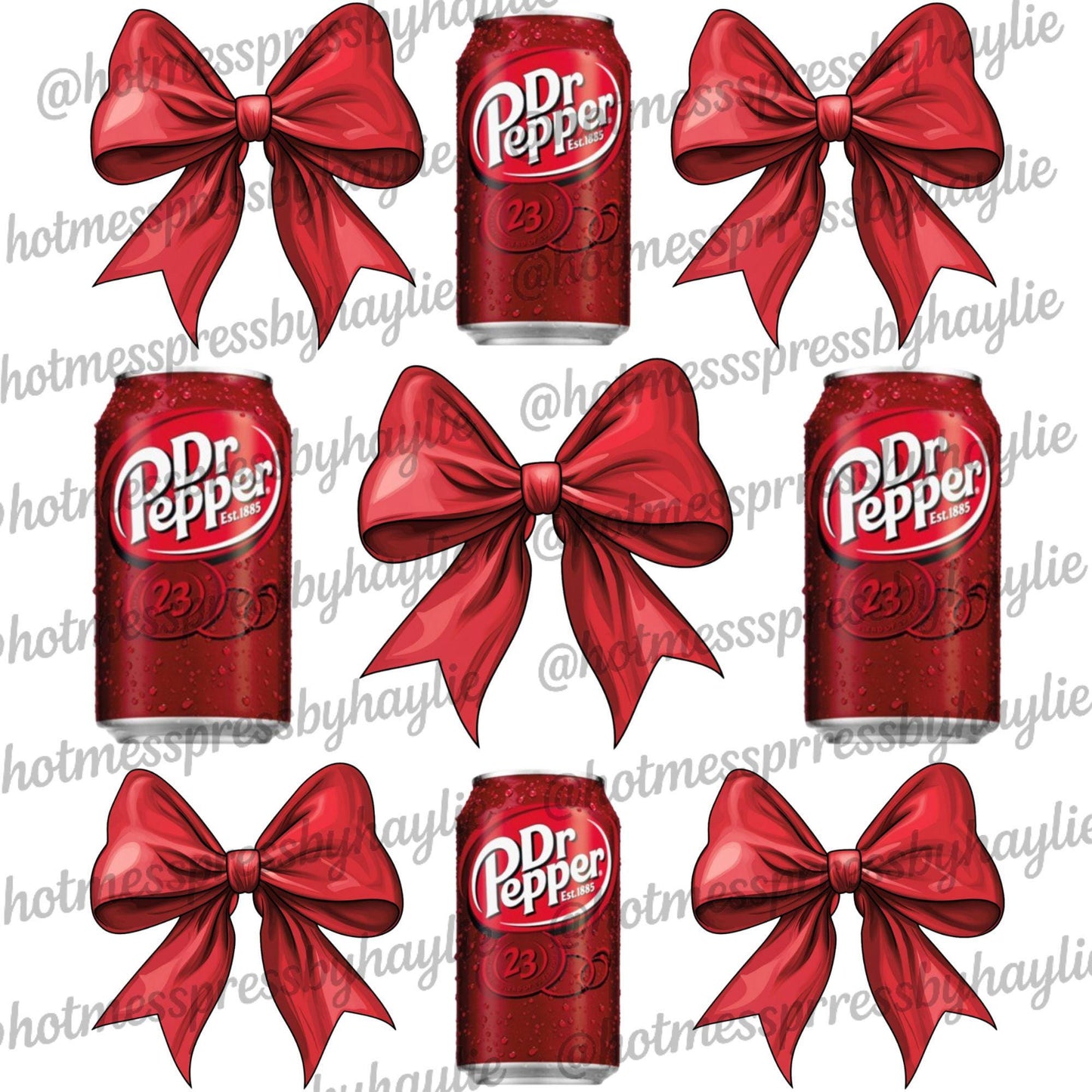 Dr Pepper Bow PNG: Soda Lover Sublimation Graphic (Digital Download)