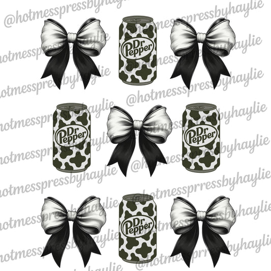 Cow Print Dr Pepper Can PNG | Coquette Bows, Western Cowgirl (Digital Download)
